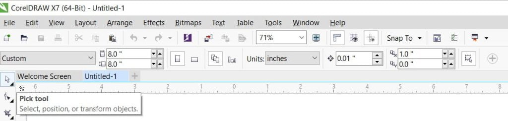 Pick tool CorelDraw