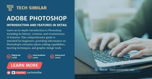 Photoshop Introduction: Beginner's guide to Photoshop, highlighting its history, AI features, photo editing, and design tools.